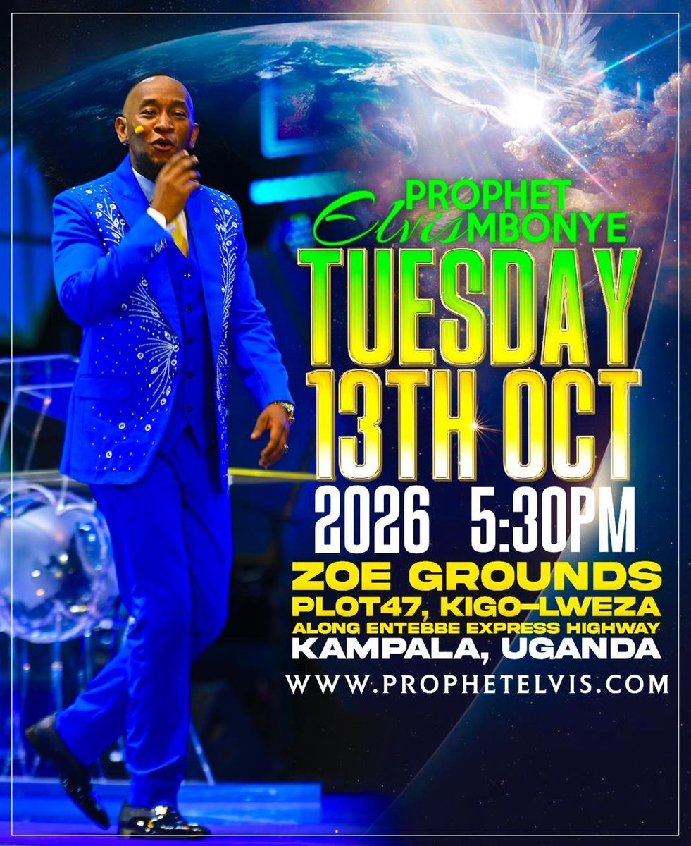 CarolBatkl's tweet photo. This is the day the Lord has made we will rejoice and be glad in it. All roads lead to Zoe Grounds in Kigo-Lweza starting at 5.30pm.
#ProphetElvisMbonye https://t.co/aBv7qpoTak