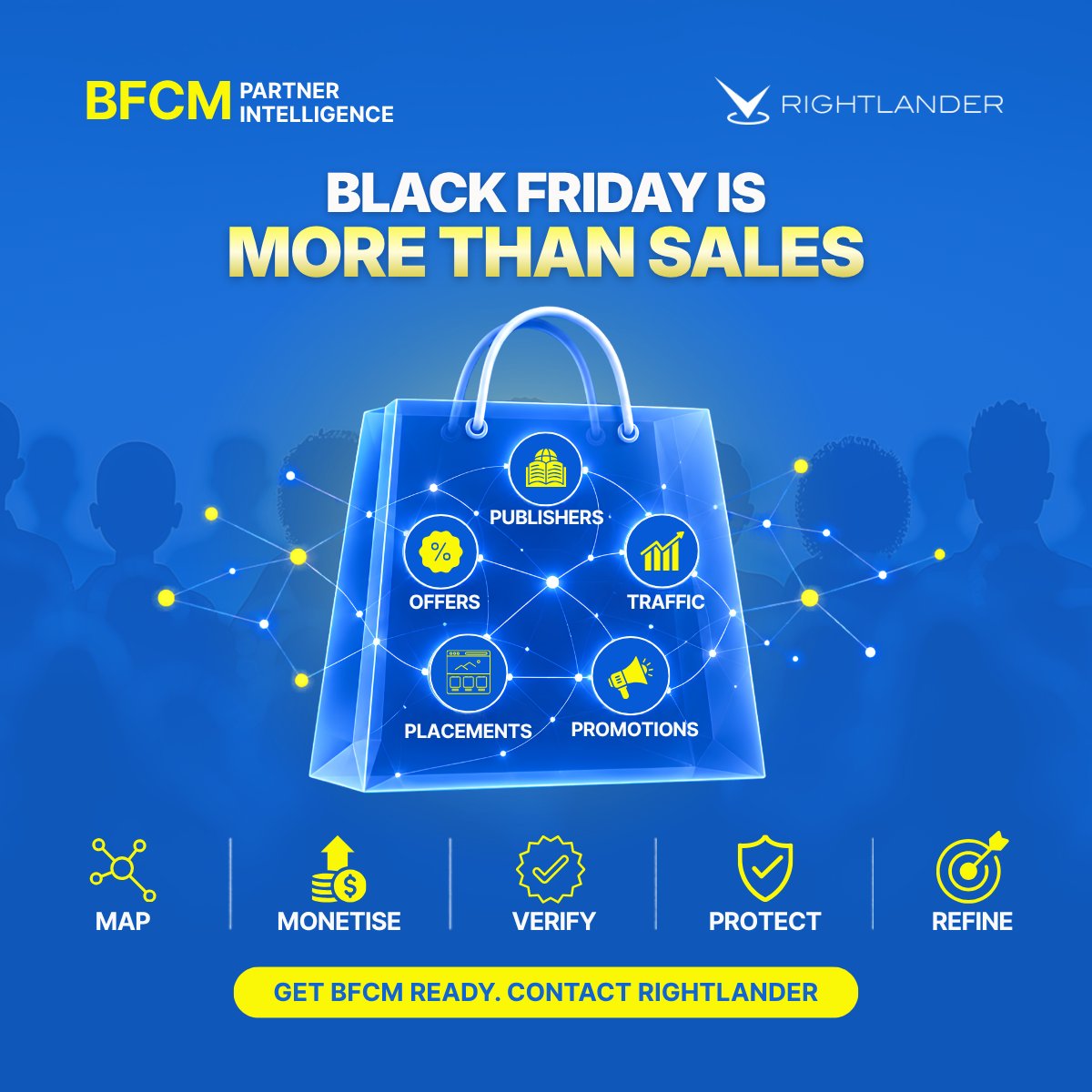 Rightlander_com's tweet photo. Black Friday isn't just peak sales season. It's peak partner season! 

More publishers, offers, traffic and promotions mean more happening in your partner ecosystem than you might realise.

Get ready for peak season with Rightlander. 🔎 https://t.co/ucRCjU9BxZ
