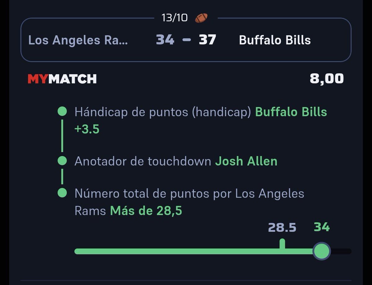 AlphaPicks95's tweet photo. @trejogaray CAJA. 💸 Cuota @8.00 reventada gracias a este partidazo de la NFL. ¡Así se empieza la semana! https://t.co/99gVk72HB0