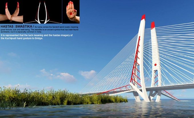 DynamicAndhra's tweet photo. 🚨 NHAI Approves Iconic Cable-Stayed Bridges for Amaravati ORR!
Following CM Chandrababu Naidu’s request, NHAI has agreed to construct cable-stayed bridges across the Krishna River at two locations — Munnaluru–Muttaipalem (2.90 km) and Vallurupalem–
#Amaravati 
#Dynamicandra https://t.co/wfQpkpTKJx