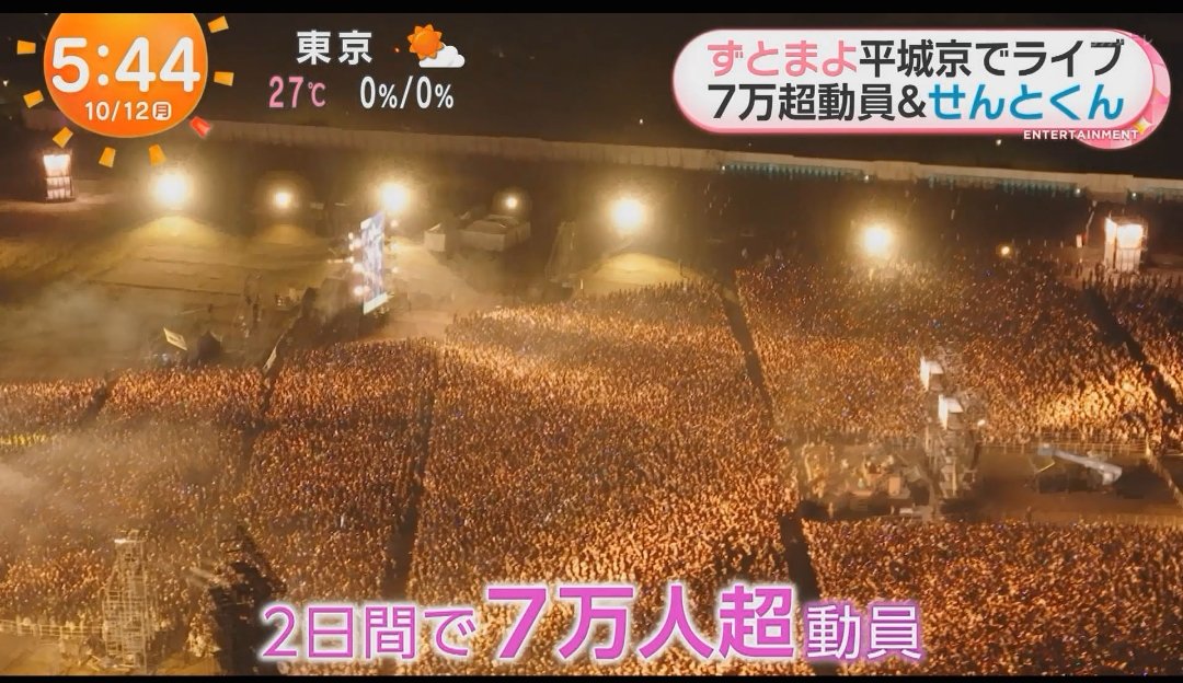takano_nara's tweet photo. 【日本初の、世界遺産の前での3万人コンサート大成功！！ の舞台裏（高野感想録）
ずっと真夜中でいればいいのに、平城京コンサート】

『奈良には、人が集まる楽しいイベントが全く無いよねー』
3年前、星川君（３２才）が若者から聞いた言葉

大阪の隣なのに、鹿と大仏以外は、ほとんど知られていない奈良

他府県出身だが、奈良を本気で変えようとしていた星川君は、若者の言葉にぐうの音もでなかった。

大きなコンサートができるスタジアムなどもなく、

奈良で全国から若者が集まるイベントなど、夢のまた夢だった。

　「静かな奈良のままがええんや」

そんな地元の保守的な人たちも少なくない中、奈良は、京都や滋賀や和歌山が発展する中、人口はどんどん減り、取り残されていた、、

「奈良を変える、若者が集まる奈良へ」
多くの県民が願いながらも叶わないでいた

世界遺産の平城京の広大な跡地、９９％が草原で、掘り起こすと遺跡が出るため、平城京時代の大きな門などが、ポツンポツンと再建されている場所。

   『この奈良にしかない場所で
奈良を誇れて
奈良の魅力を知ってもらえて
奈良に来たくなる、
誰もやったことないバカでかいイベント開いたる！！』
星川君の、言葉に多くの人が笑っていた。

平城京跡地の、土地の管理者は、国土交通省だが文化庁と県も絡む。

　星川君は、前例の無い大規模イベントの認可を得るための難しい調整を続け
一人一人の担当と口説き続け信頼を築き、やっと納得したら、担当者が部署異動で、一からやり直し、、、
　
　多くの理不尽すぎる現実の前に打ち砕かれそうになりながら、地道な活動を続けた。

　１年後、当初話を持ち掛けていたイベント会社の方から連絡が着た、「星川さん、あの平城京での話まだ生きていますか？」

　そこから沢山の仲間も集まり始めた。

若者に大人気のバンド「ずっと真夜中でいいのに。」通称「ずとまよ」のボーカルACAねさんも賛同してくれ
同じ思いで、奈良時代の人々の暮らしや文化を自ら学んでくれた。

 遺跡や地元のへの配慮をしながら、奈良の歴史と先人たちへの想いに溢れるライブを

単独野外最大規模３万で二日間挑戦してくれることになった

　みんなの思いを込めた交渉が続けられた。

そして、。

遂に３年越しで、世界遺産である平城京の跡地で、大規模コンサートを実施する許可が、国土交通省から降りたのだった。

　単に若者向けのコンサートをやるだけでは意味はない、奈良の歴史と文化を伝えるイベントも同時開催した。

奈良の職人や食材やレストランによる出店などにも、こだわり、平城京跡の広大な敷地を使った、『奈良の魅力のテーマパーク』を目指した。

　そして、これを行政の補助金を使わずに、民間の活力だけで実施する！！

税金の無駄遣いを徹底的に見直そうという立場の星川君のもう一つの信念。

補助金まみれ補助金頼みでずっと変われない日本社会、
奈良の力を見せてやる！！

　３２才の政治家でもある星川君の信念と関係者の共通の思いだった

　平城京は、遺跡が出るので大規模コンサートのセットを作るのに、杭一本打つことができない

大規模コンサートのスタジオや音響設置だけでも大変だった。
　奈良では未経験の膨大な数の警備員やスタッフも雇った

前代未聞のことばかり、、
本当に成功するか、イベント会社や関係者も大博打だったはずである、、、、

　結果、、、
チケットだけで二日間で６万６０００枚完売。

　コンサートだけでなく、奈良の魅力を知らせる会場も大盛況で、２日間で、多分１０万人近くが日本中から集まっただろう、、。

　コンサート会場では、平城京の太極殿の前、奈良の歴史を意識したメインスタジオ。３万３０００人が熱狂しながらペンライトを降る幻想的な光景、

民間の力で奈良を発展させようとしていた、
山下奈良県知事も感激で星川君の手を取ってこの大成功を喜んだ

私もコンサートの間中、ここまでの星川君の思いや努力、大勢の人の力を借りながら、信念をかなえている光景に、涙が止まらなかった

　一番驚いたのは地元奈良県民だった
「奈良に他府県からこんなに若者が集まるなんて、信じられない、、」

　一方「騒音がうるさい、交通渋滞が酷い」などの批判も出た、、、
　斜に構えて上から目線で何もせず、成功すれば陰口をたたく、そんな人間も少なくない、、

　でもそれじゃ、何も変わらない奈良のままだろう

　星川君は言った
「僕はきっかけを作っただけです、批判や課題はしっかり受け止めて、次に生かします。ぜったいこの奈良を、若者が誇れる県にしてみせますよ！！」

　３２才の最年少県議会議員
星川大地。
元大阪府警の警察官

　ACAねさんや、多くの人の力を借りながら、
ゼロからの想いだけでの出発から、これだけのことをやり遂げた

今後が本当に楽しみです！！
(高野の感想録)