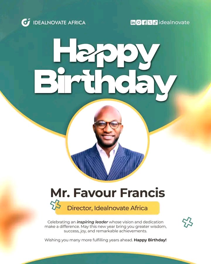 KolawoleDamila's tweet photo. Happy birthday to the good leader.
A motivator, mentor, leader, coach and Trainer.

I pray that God almighty bless your new age with laughter, sound health, long life, prosperity, greatness and all the good things you deserve, sir.
@joinidealnovate @pduafrica @mrfavourfrancis https://t.co/Ri4Z7jhM5D