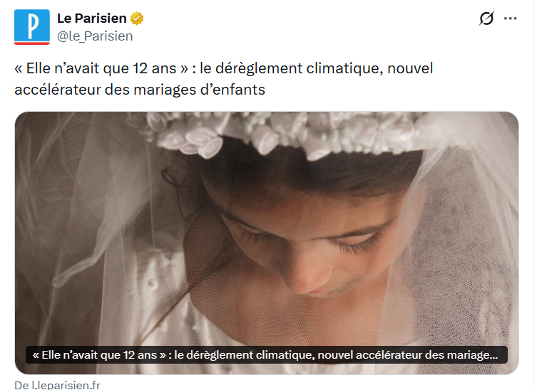 VictorSinclair3's tweet photo. Le changement climatique provoque le mariage des enfants qui ont le droit de se prendre pour des licornes vu qu'ils sont tous HPI.
Le 21e siècle sera le siècle des enculés qui ont réussi à faire croire n'importe quoi à des débiles... https://t.co/ndmpOW7OZq