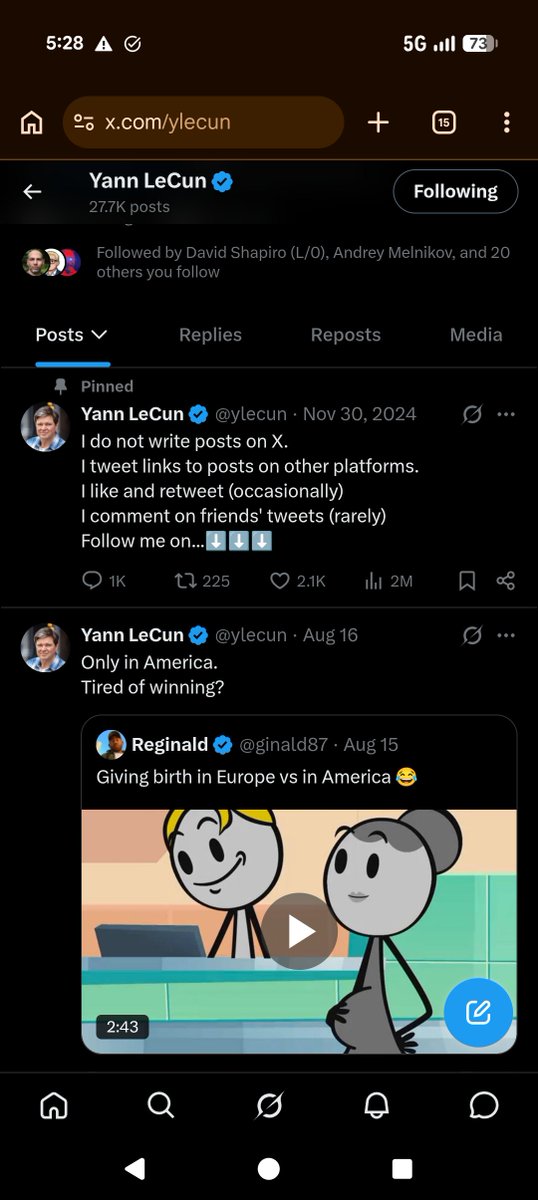 __Sidereal__'s tweet photo. @ylecun Is @elonmusk  your friend? 

P.S  Did you forget that you said you aren't posting here anymore?  🤔

👀👇 https://t.co/KNVAKHU2pt