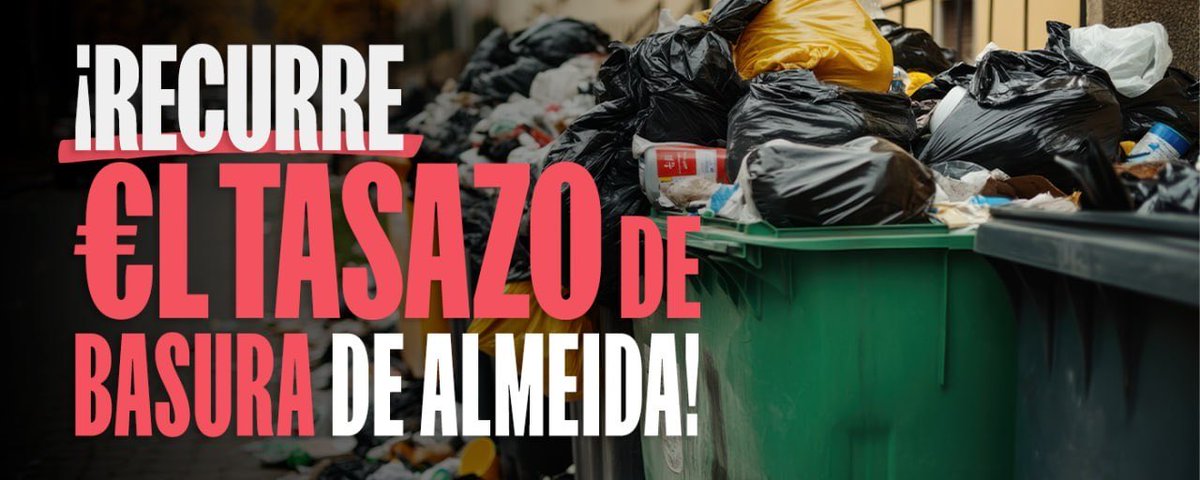 Rita_Maestre's tweet photo. 🔴YA PUEDES RECURRIR EL TASAZO DE BASURAS DE ALMEIDA.

Madrid está cada vez más sucio y Almeida solo se acuerda de los barrios para sacarles la pasta.

Lanzamos la web https://t.co/Ojph1a0js5 para ayudarte a recuperar tu dinero 🧵👇🏽 https://t.co/NscPiRPNhQ