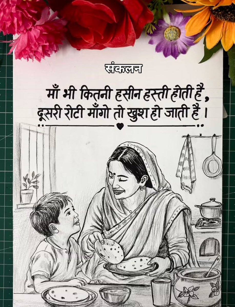 Sankalan_'s tweet photo. माँ भी कीतनी हसीन हस्ती होती है 
दूसरी रोटी मांगो तो खुश हो जाती है..! 
#संकलन https://t.co/78BU83i4fh