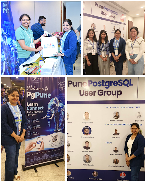 PostgresWomenIn's tweet photo. #PWI at #PgPune As a supporter of PgPune’s first Full-Day Event, we’re happy to share our team’s reflections!

@AartiNadekar shares her proud moment of seeing the #PWI logo at the event.

Read the full post here:
https://t.co/oVfdaVanPn https://t.co/BjTJuEM1k0