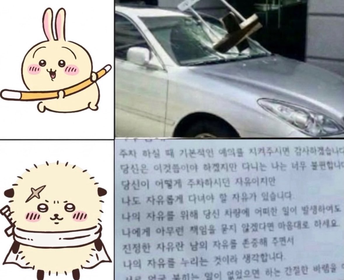 tttoyab's tweet photo. 먼작귀 인물별 불법주차 대응법
우사기 미첫나 https://t.co/YsqrMFm8rd