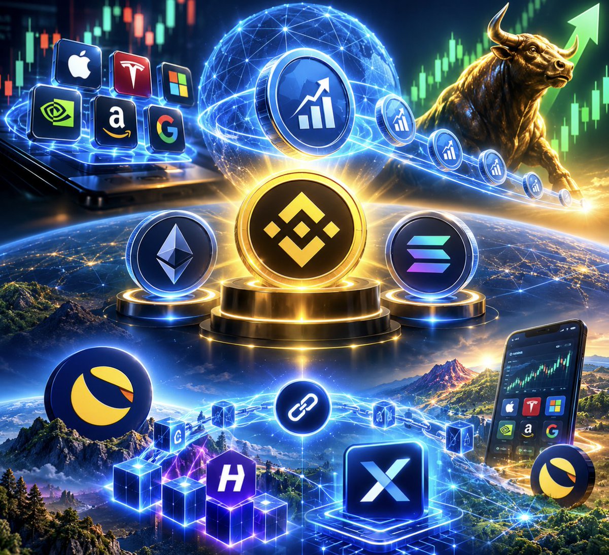 TerraHaberTr's tweet photo. Tokenized assets seem to be the future of blockchain... Stocks are being tokenized on blockchains. Interest in these assets is very high... Binance Smart Chain (BSC), Ethereum, and Solana have emerged as leading blockchains in this regard. According to initial data, the BSC network has taken the top spot. Major blockchain coins will also be positively affected by this. $BNB, the native coin of the leading BSC network, will stand out even more strongly.

Other chains will also join this race. The Terra Classic community, along with Hyperlane, will connect to other blockchains. Following this, the goal is to list "xStocks" tokenized stocks on the Terra Classic network. These developments will also be very positive for #LUNC.

#TerraClassic #Binance #bStocks #xStocks $LUNC