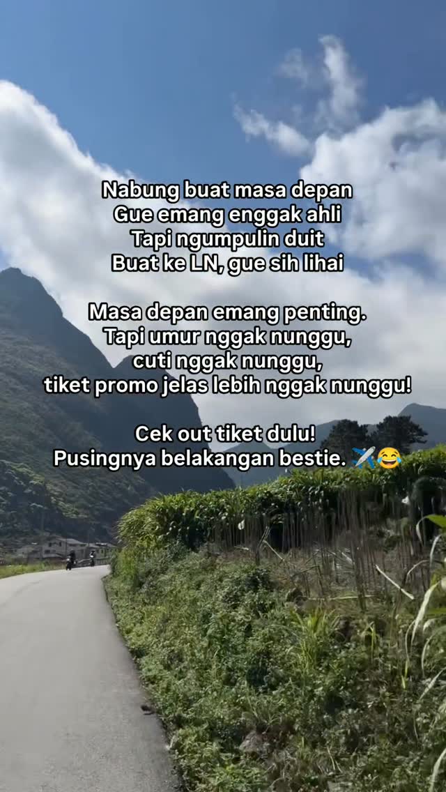 fruitjuiceking's tweet photo. Jujur, ngatur keuangan itu susah buat gue. Karena traveling, gue belajar ubah prioritas pengeluaran dan nabung pelan-pelan sampai bisa checkout tiket. Motivasi menabung: traveling. https://t.co/YbTVTUBOr2