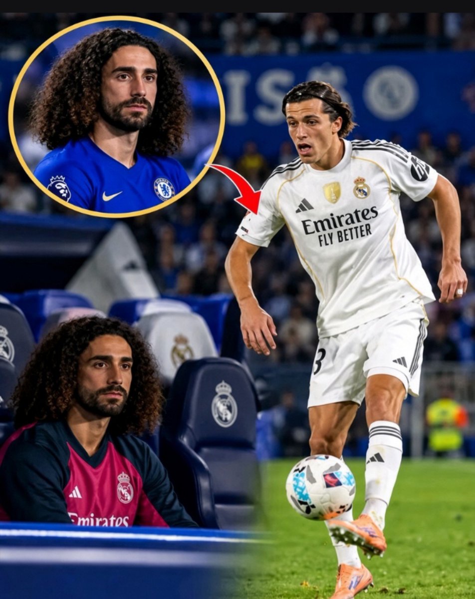 Trinityter77's tweet photo. Cucurella left Stamford Bridge for Real Madrid, but with Álvaro Carreras ahead of him, things might not be going as planned. 👀😂

At Chelsea, we stood by him through the good and bad times. But he chose Madrid in search of something better.

He went looking for greener pastures, only to find himself in the red😂