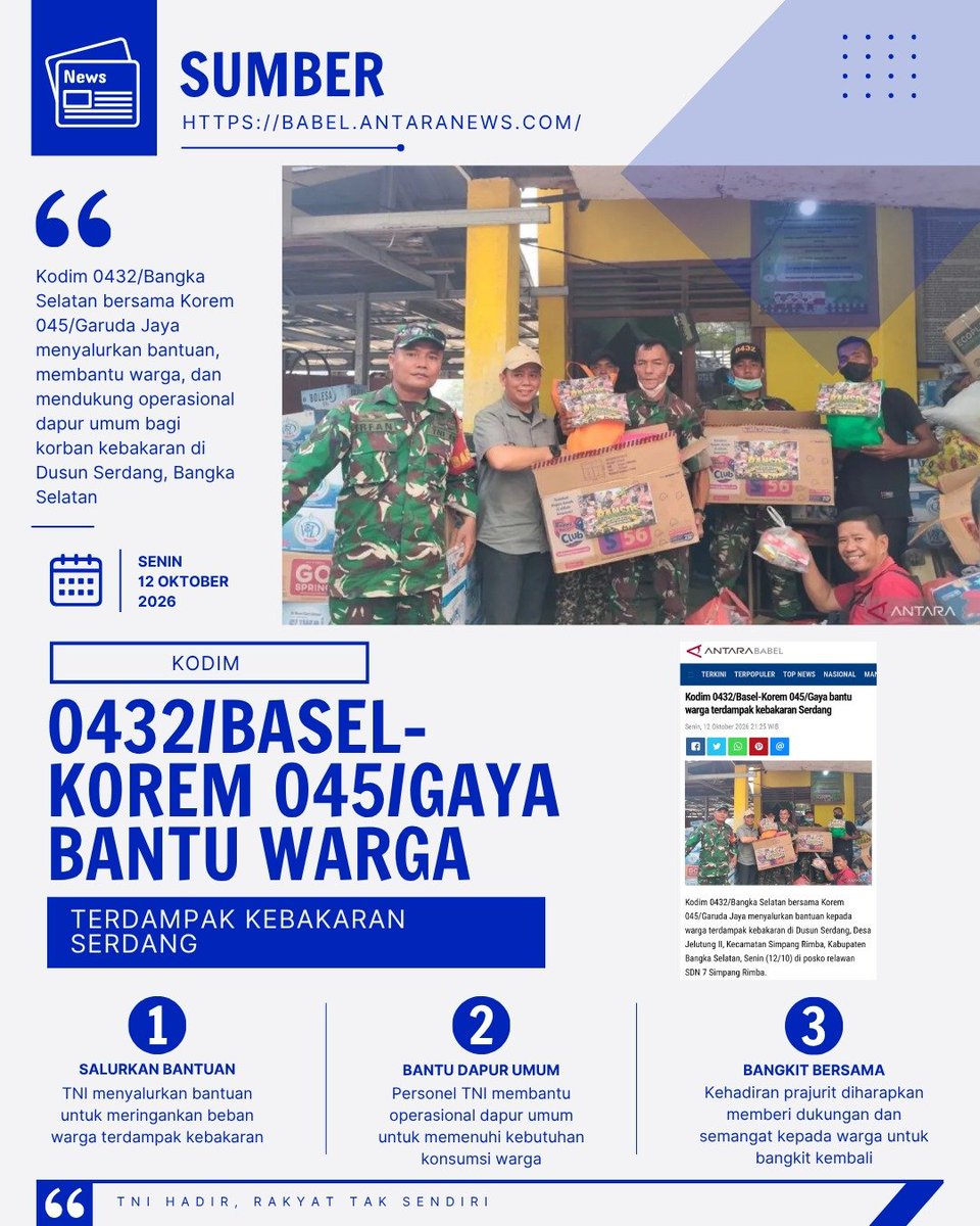 SaltunaM's tweet photo. Kekeringan menimpa, aparat TNI mengantar air layak konsumsi ke pelosok. Kedatangan mereka merupakan oase di tengah krisis.
Kerja Tanpa Lelah https://t.co/RUZBgk7GtD