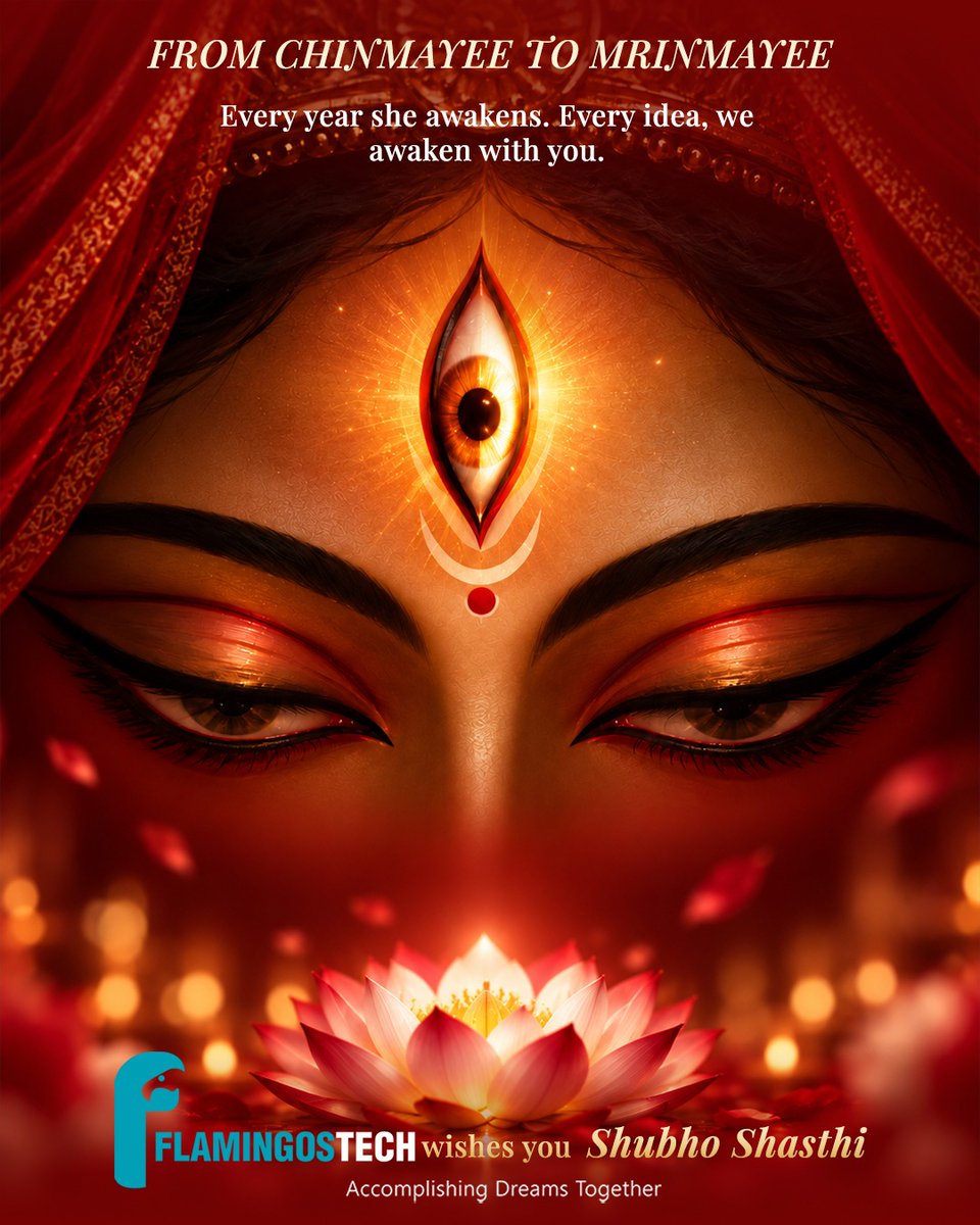 official_flam's tweet photo. Today the goddess is awakened and the clay idol takes on divine life! Here’s to the ideas that are ready to be seen!
Flamingostech wishes you Shubho Shasthi!!

#শুভষষ্ঠী #শুভো_ষষ্ঠী #দুর্গাপূজা #মহাষষ্ঠী #শারদীয়া #দুর্গাপুজো২০২৬ #Shasthi #DurgaPuja2026 #Flamingostech https://t.co/kSXY1K785C
