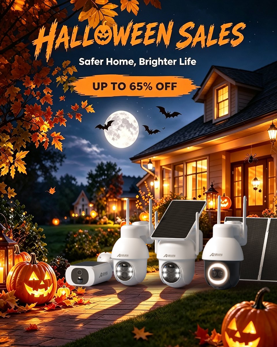 AnranTech's tweet photo. 🎃 Halloween deals are here!

A little something extra for spooky season — check out our special offers on ANRAN security cameras.

Take a look: https://t.co/cPDDNZsYlf
#ANRAN #HalloweenDeals https://t.co/Orlw0Iux1M