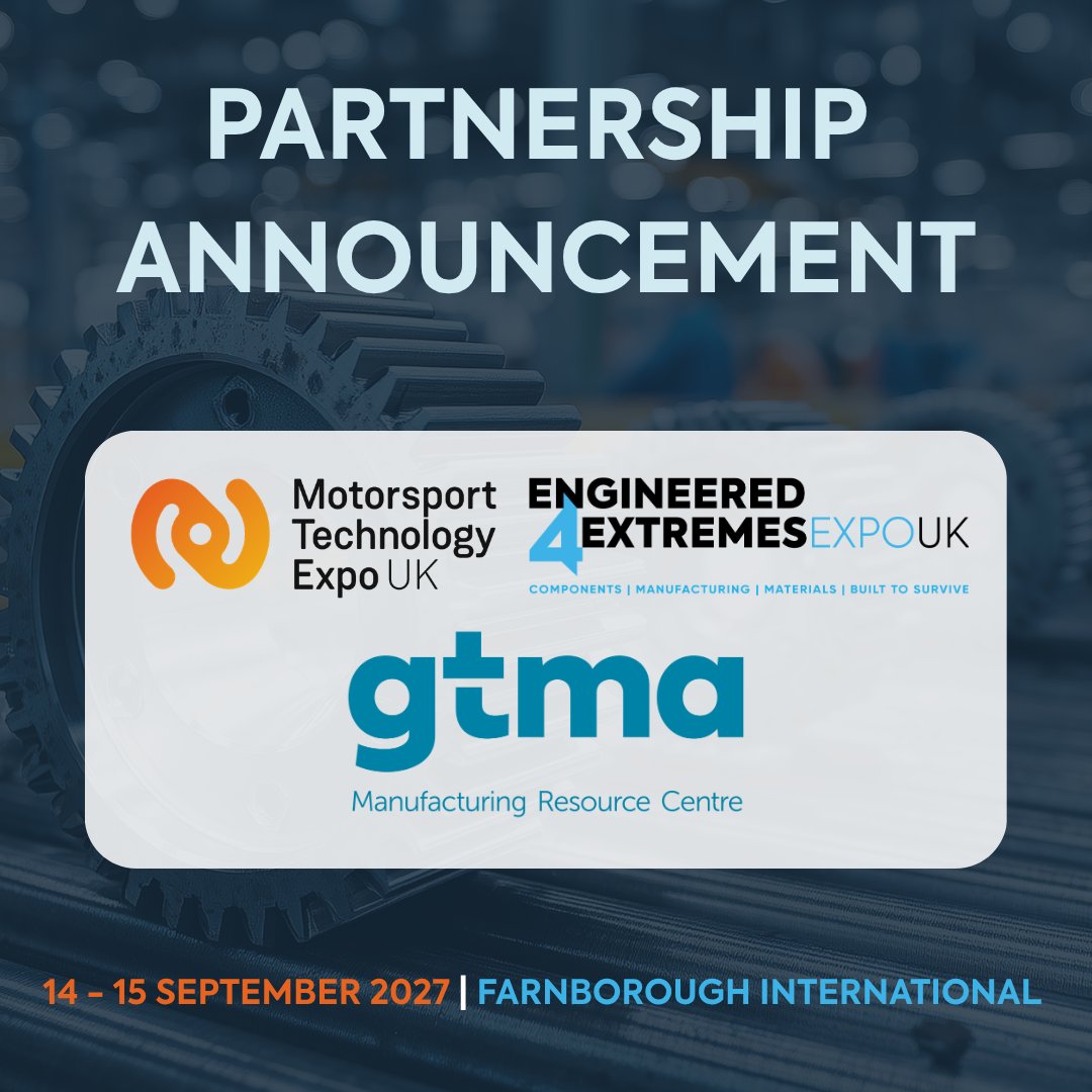gtma1's tweet photo. Two shows.  One destination 
GTMA is proud to partner with Motorsport Technology Expo UK and the new Engineered4Extremes Expo, co-located at Farnborough International on 14–15 September 2027.
Find out how to get involved 👇🏽
https://t.co/UUCfG4Vurm
https://t.co/M5u4n0RsSQ https://t.co/dsP4jzavHA