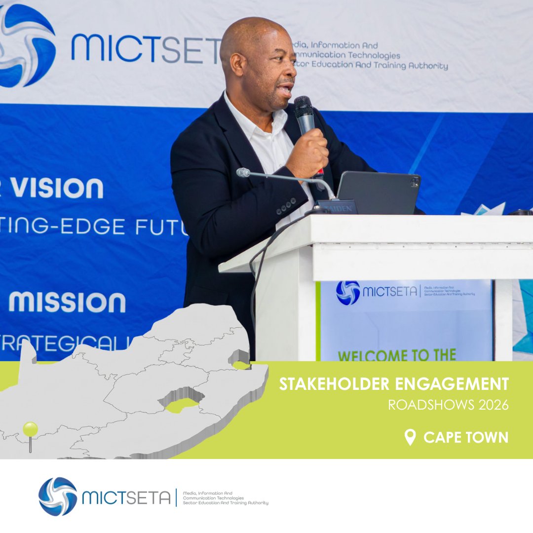 MictSeta's tweet photo. At the Cape Town Stakeholder Engagement Roadshow, Senior Manager: Learning Programmes, Mr Ernest Nemugavhini, shared updates on programme implementation, localisation and learner development.

Key takeaway: Skills development must translate into real workplace opportunities https://t.co/GUp27I8AoX