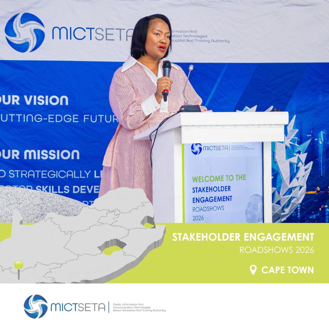 MictSeta's tweet photo. During the CPT Stakeholder Engagement , Senior Manager: 4IR Ms Gugu Sema presented updates on the 4IR Roadmap &amp; qualifications, Research Chairs &amp; the National Skills Competition Hackathons.

Key takeaway: SA’s digital future depends on skills that evolve alongside technology https://t.co/pVeEF00246