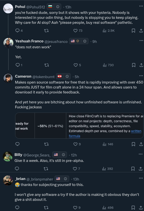 peach2k2's tweet photo. it's sad how many poeple in replies are so mentally raped by their adobe hate to see how utter dogshit this clankerslop is

like what in the fuck dude? it couldn't even scissor the image more than twice per second. do you really trust these retards with your software? https://t.co/hMrJf5RWmg