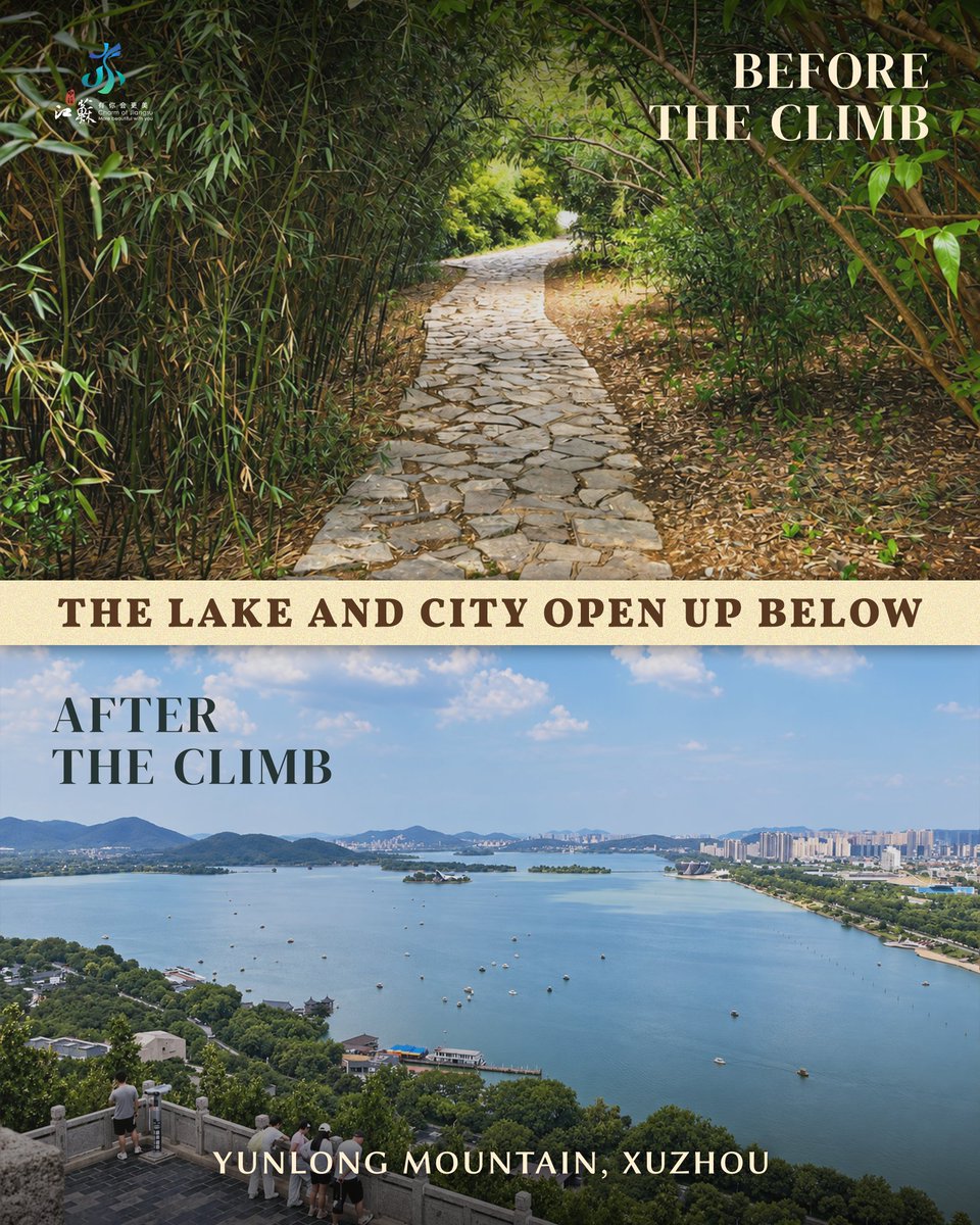 VisitJiangsu's tweet photo. Autumn looks better from up here.
Across Jiangsu, a mountain hiking can open up views of mountain ridges, landmarks, lakes and city skylines.
A few more steps, a much wider view — and a new way to see the season. https://t.co/6cCzow8x4A