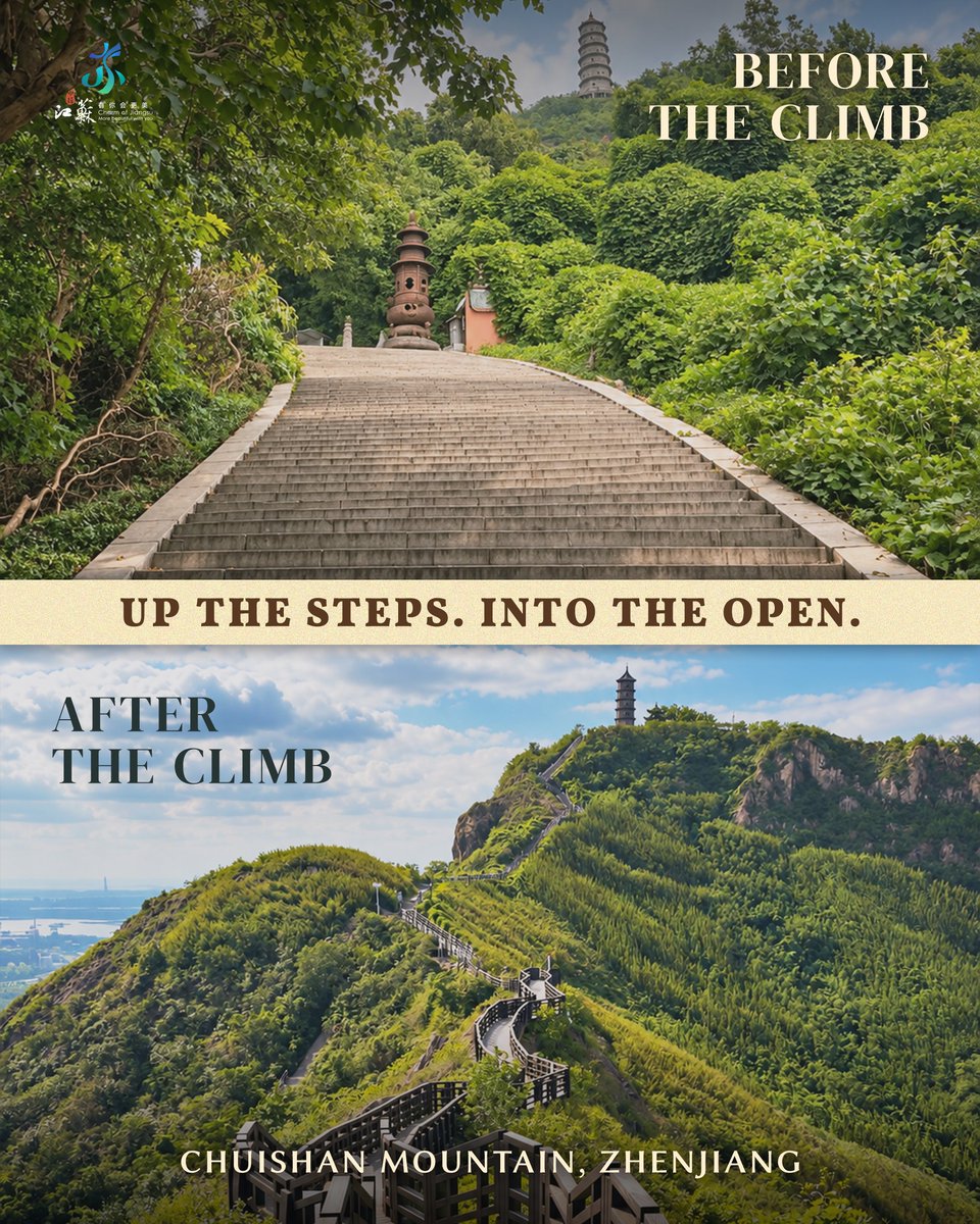 VisitJiangsu's tweet photo. Autumn looks better from up here.
Across Jiangsu, a mountain hiking can open up views of mountain ridges, landmarks, lakes and city skylines.
A few more steps, a much wider view — and a new way to see the season. https://t.co/6cCzow8x4A