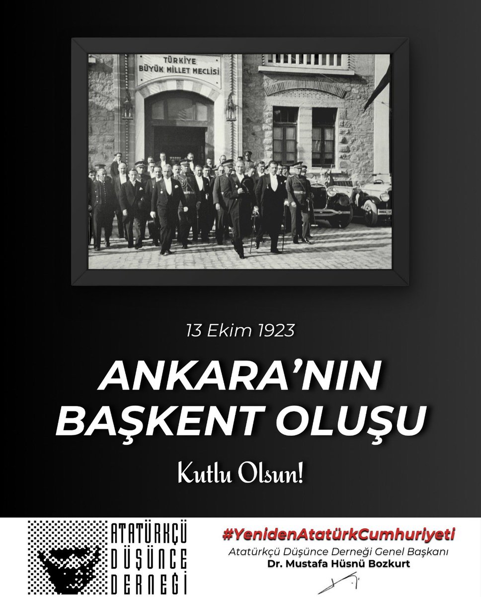 HsnBozkurt's tweet photo. Türk Kurtuluş Savaşı karargâhı Ankara’nın Başkent oluşunun 103. yıl dönümü kutlu olsun! #Ankara #YenidenAtatürkCumhuriyeti #AtatürkteBirleşmeZamanı
@add_genelmerkez https://t.co/9BBvtGTayz