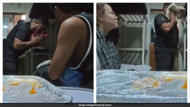 NDTVWorld's tweet photo. Video Shows Pakistan Cop Sniffing Foreign Tourist's Socks, Clothes On Lahore-Karachi Train: "Is This Normal?" https://t.co/JxQ93Vt5Ie https://t.co/ZFg2ePH1dD