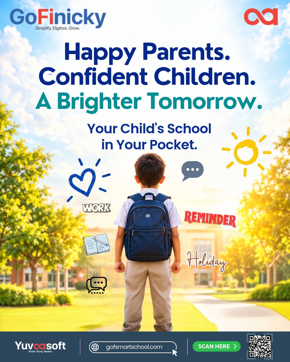 Gofinicky's tweet photo. 𝗬𝗼𝘂𝗿 𝗖𝗵𝗶𝗹𝗱’𝘀 𝗦𝗰𝗵𝗼𝗼𝗹 𝗶𝗻 𝗬𝗼𝘂𝗿 𝗣𝗼𝗰𝗸𝗲𝘁!

School announcements, homework, feedback &amp; leave requests - all in one place with GoFinicky Smart School. 

https://t.co/sPU2rkbxmF

#GoFinicky #SmartSchool #EdTech https://t.co/jUM6jI7Pcf