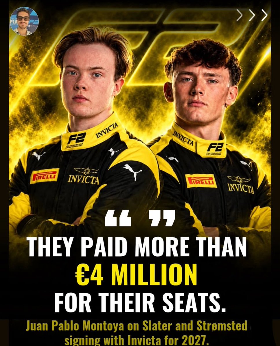 popoffmax's tweet photo. 4 million euros for an invicta seat... but people will see this and still claim that there isn't a massive team performance disparity in f2. https://t.co/kwFZRaMzjG