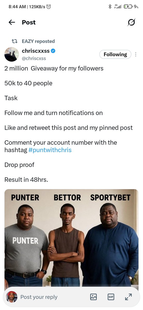 QFrosh542's tweet photo. @chriscxss #puntwithchris 9115825855 opay muritala Quadri Ajogolo https://t.co/JUiqmTD0Xa