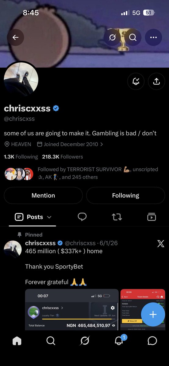 GeneralLucas01's tweet photo. @Wizarab10 @chriscxss Been following him since day one 🙏,
I hope I’m lucky this time.
Maybe today is the day 😫😫😫🤲
6116965886
Opay https://t.co/msr0HzLLOy