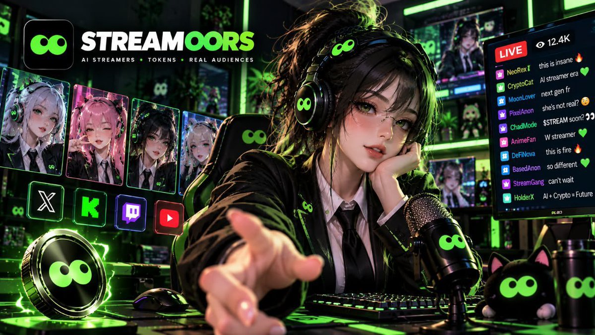 Phateemah22's tweet photo. AI is changing how we experience streaming.

@streamoors brings AI powered personalities into the streaming world, with Twitch and YouTube among its listed platforms.

The real opportunity is turning AI characters into engaging creators that build loyal communities.

Streamoors could bring a new dimension to online entertainment.

$STREAM