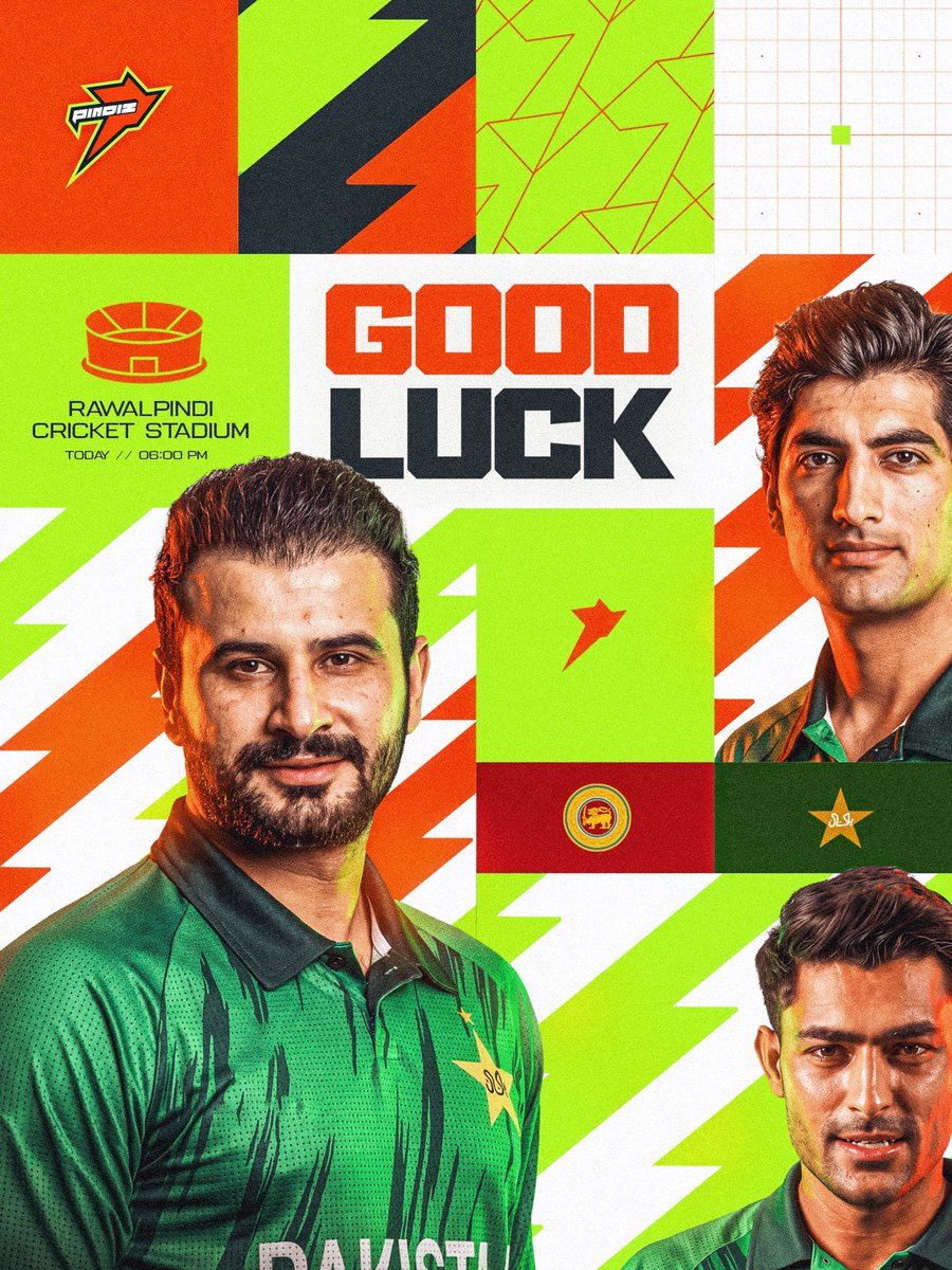 thepindiz's tweet photo. Series in the bag. Another chance to finish it in style!
All the best to our #MenInGreen for the third and final T20I against Sri Lanka. π
#MadeOfPindi #WeThePindiz https://t.co/Fee0NpeZX0