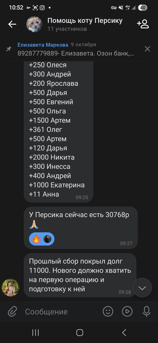 Karkalka0's tweet photo. Я Вас люблю 😭😭 

На первый этап операции уже есть и на подготовку к ней. Собрано
41 768 рублей
Спасибо каждому за репост, деньги и за пожелания 🤍 
Буду держать в курсе

P.S. Елизавета - основной куратор Персика, на ее карту все деньги идут. Я финансово помогаю https://t.co/22ANzjevDc