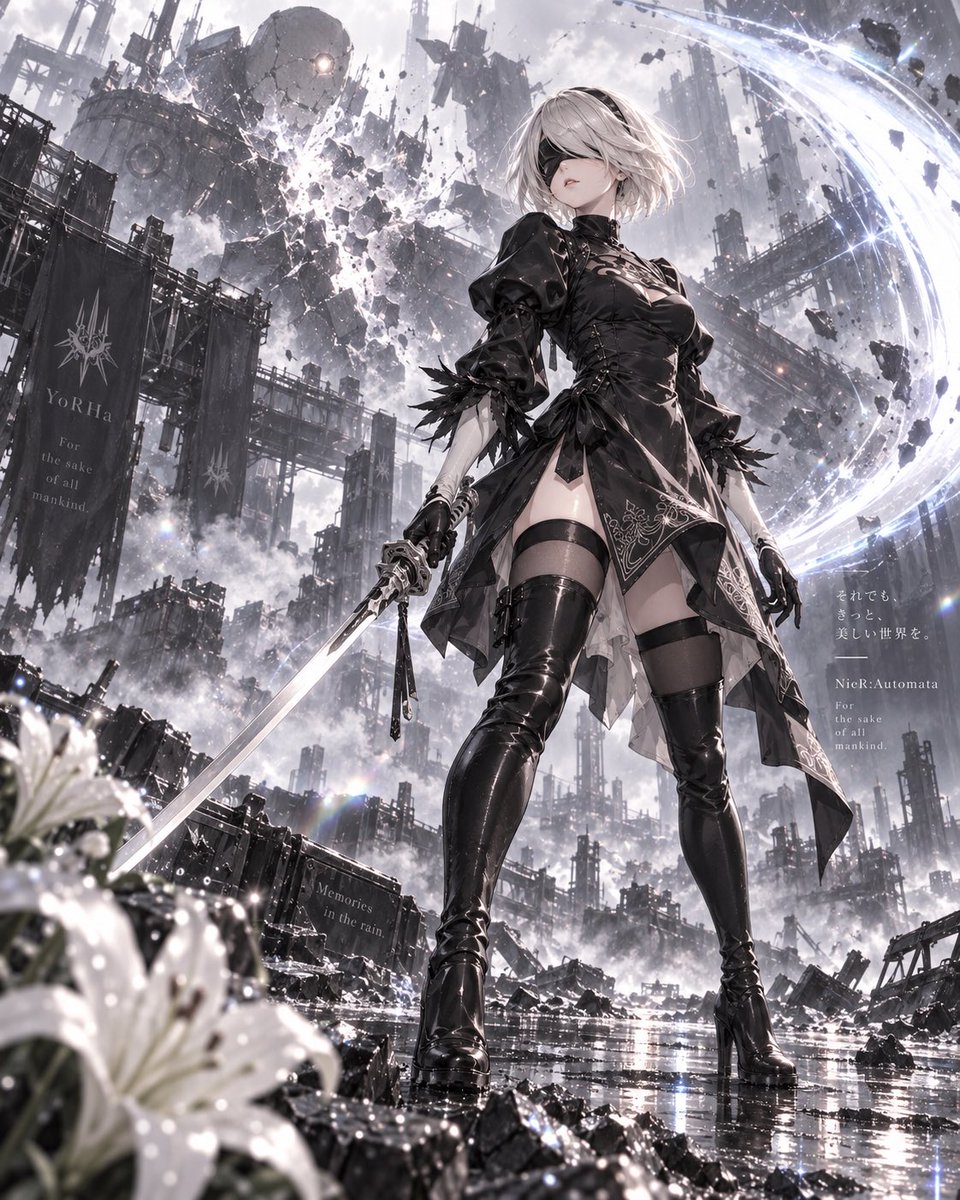 miyabi___ai's tweet photo. 《NieR:Automata / ニーア オートマタ》⚔️🤍

2B | 白銀の剣閃

崩壊した世界に、白銀の光が走る。

2B | Silver Slash

A flash of silver cuts through a fallen world.

※非公式AIイラストファンアート / Unofficial fan art
AI illustration

#NieRAutomata #ニーア https://t.co/QmIpg6YxIf