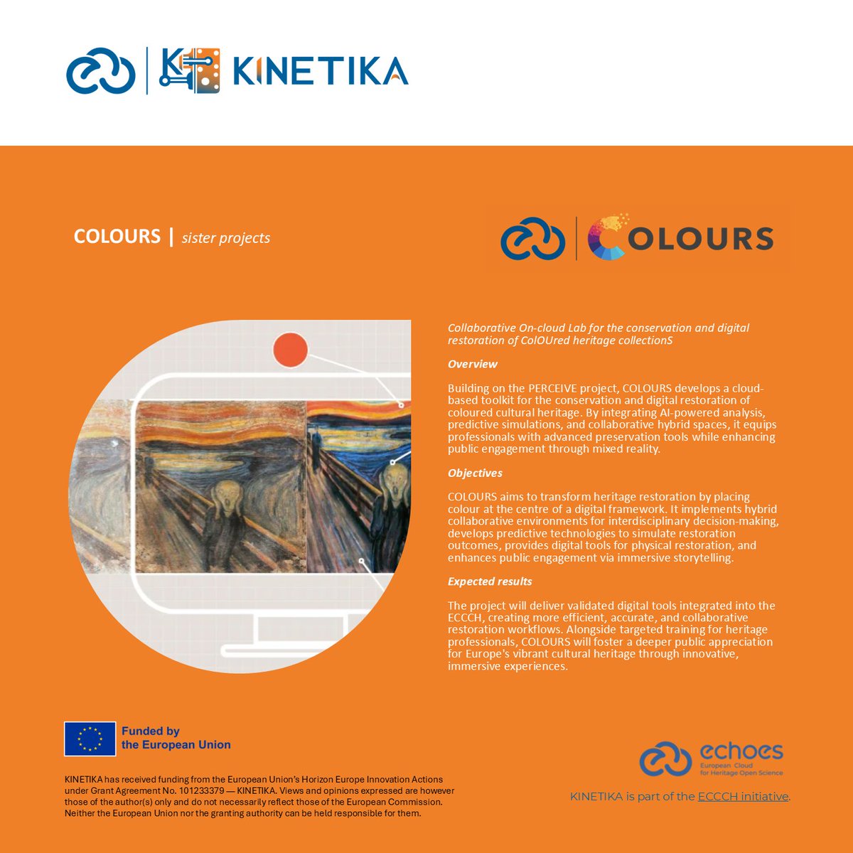 kinetikaproject's tweet photo. Today we are delighted to introduce the COLOURS Project! 🏛️🎨  

🔗 Discover more here: https://t.co/30L4dHdQOy

This project is part of the #Eccch initiative, coordinated by the @echoes_eu project. 

#KINETIKAEcch #EchoesEcch #CulturalHeritageCloud #SisterProjects https://t.co/CNUfweDEMx