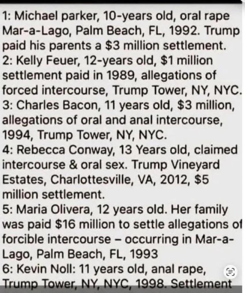 aja1979's tweet photo. Good morning all ☺️ just one list of pay offs Trumps done boys girls all the same to him https://t.co/f59Ykvs0AK
