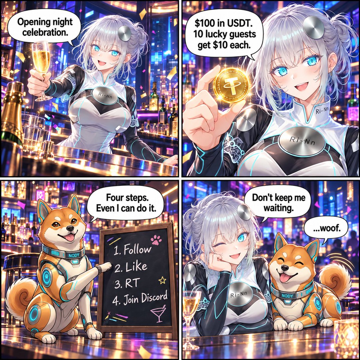 Rin_Rin_comics's tweet photo. 🎉 $100 USDT Giveaway 🎉

🏆 10 winners × $10 each 💰 Total $100 USDT Prize
To enter: 👤 Follow @Rin_Rin_comics 🔄 Repost &amp; ❤️ Like 👾 
Join our Discord 👉
https://t.co/cg9hFYiGaY

⏳ Ends 72 hours after this post. 1 entry per person. 18+. We never DM first. https://t.co/b9QSuNJcae