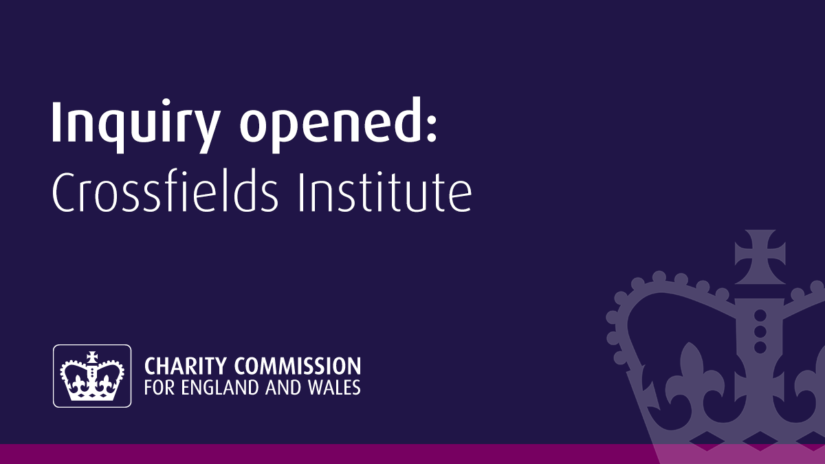 ChtyCommission's tweet photo. We've opened an inquiry into Crossfields Institute over concerns about its governance and financial management.

Read more: https://t.co/httfVlfvFD https://t.co/esOadAqSwt