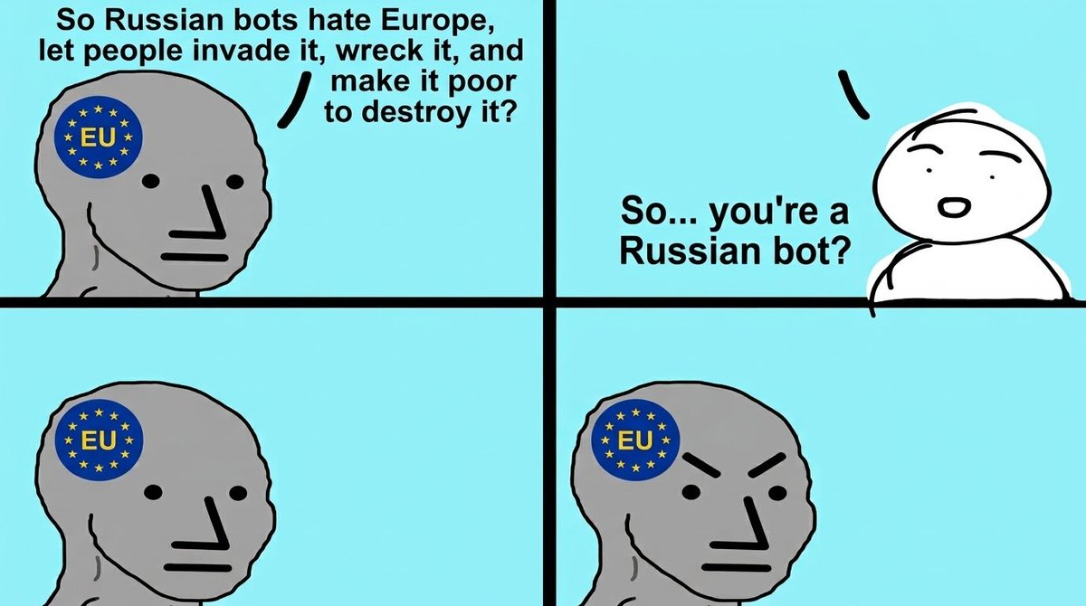 AldoVRGDL's tweet photo. @anneapplebaum If the ones hurting Europe and the USA are Russian bots, then Zelensky, Democrats and the EU bureaucrats are Russian bots https://t.co/SxKj3NyCLG