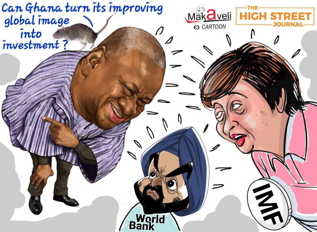 TheHighStreetJ's tweet photo. Ghana Chronicles by Makaveli the cartoonist 

—IMF-World Bank Meetings: Can Ghana Turn Its Improving Global Image into Investment?, ETC.

#THSJ #Business #IMF #WorldBank  #Evonomy #Ghana https://t.co/nKkPyuIyeq