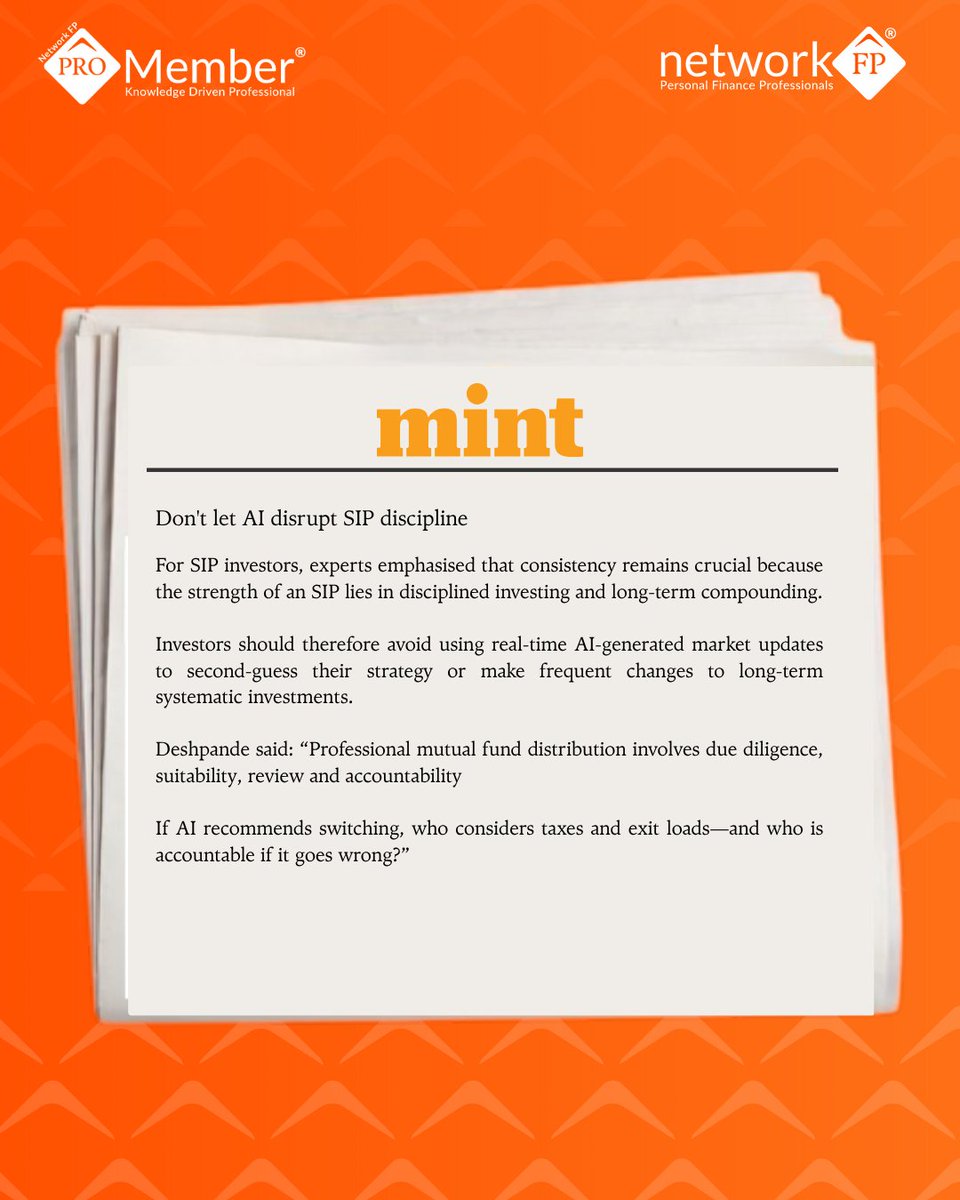 networkfp's tweet photo. AI for investing? Gen Z is all in.

But why human judgement still wins

ProMember Ashwiinii Deshpande in @livemint :https://t.co/hWwK3j4LUw

#NetworkFP #QPFP #Mint #AIinFinance #GenZInvesting #PersonalFinanceProfessionals #MutualFunds https://t.co/2GjyjVHQbR
