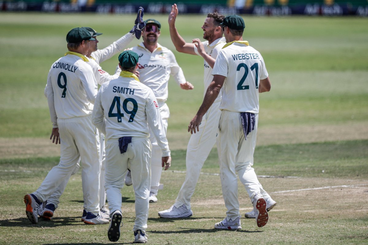 ICC's tweet photo. Australia are off to a winning start in the #WTC27 series against South Africa 📸💪

More on the current State of Play ➡️: https://t.co/Ag5irO9kgu https://t.co/0CRHM8tqcL