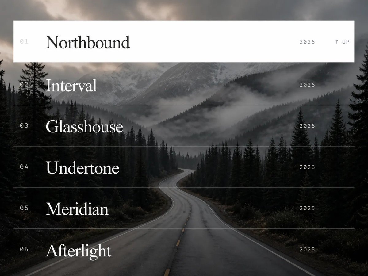 HASEEBAAMIR11's tweet photo. Hover a row → a full image reveals with subtle mouse parallax.

Reveal List (Image) for Framer. Dark/light themes, fully customizable, no code.

Great for portfolios &amp; case study lists. $5 👇
https://t.co/AsJAIvIxNx https://t.co/lnUPL9T770