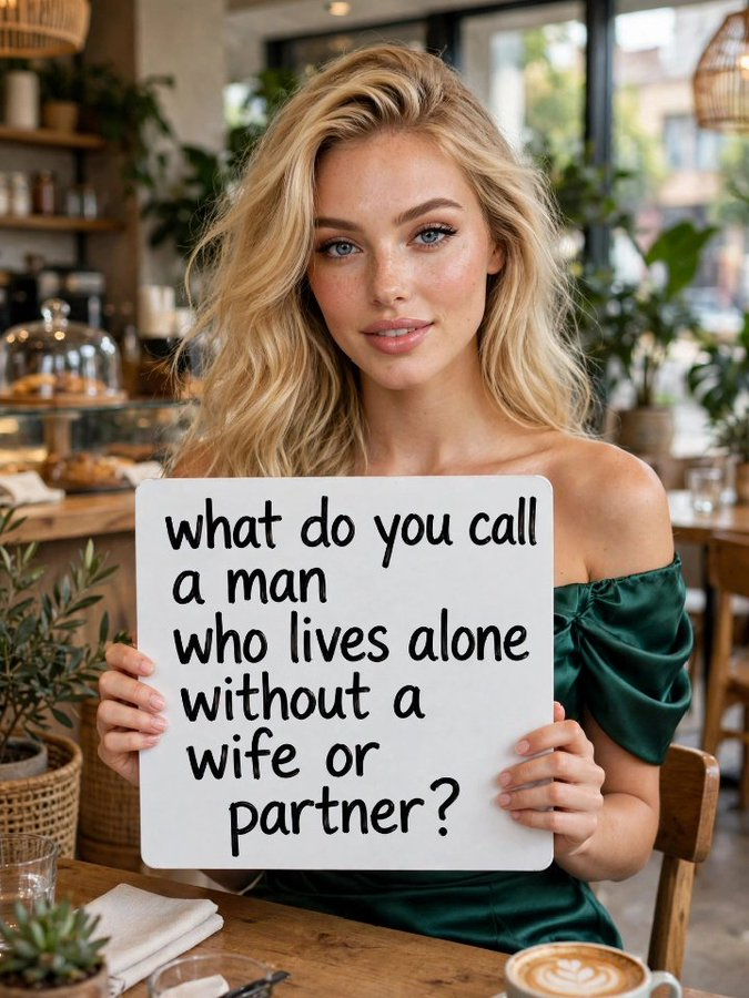 Tina234x's tweet photo. What do you call a man who lives alone without a wife or partner?
Is there a perfect word for this? https://t.co/TaTZr6mwRM