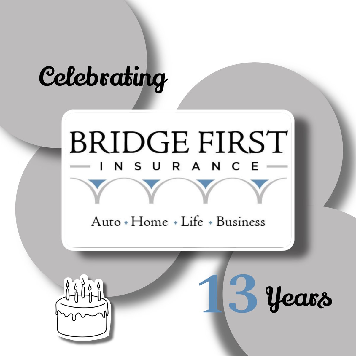 BFInsurance's tweet photo. Today, Bridge First Insurance celebrates 13 years in business! It’s always a great opportunity to reflect on how far we have come and a reminder of all the people who helped get us there. https://t.co/q12PWNQZaU