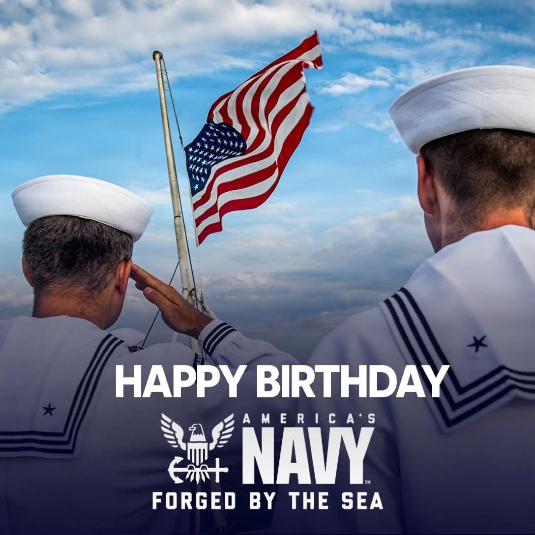 Arkypatriot's tweet photo. Happy 251st Birthday to the United States Navy!

On October 13, 1775, the Continental Congress authorized the creation of what would become the United States Navy, even before we declared our independence.

For 251 years, our sailors have defended this nation, protected our freedom, and carried the American flag across the world's oceans.

To every sailor, past and present, thank you for your service and sacrifice. 

Fair winds and following seas!

Happy Birthday, Navy!