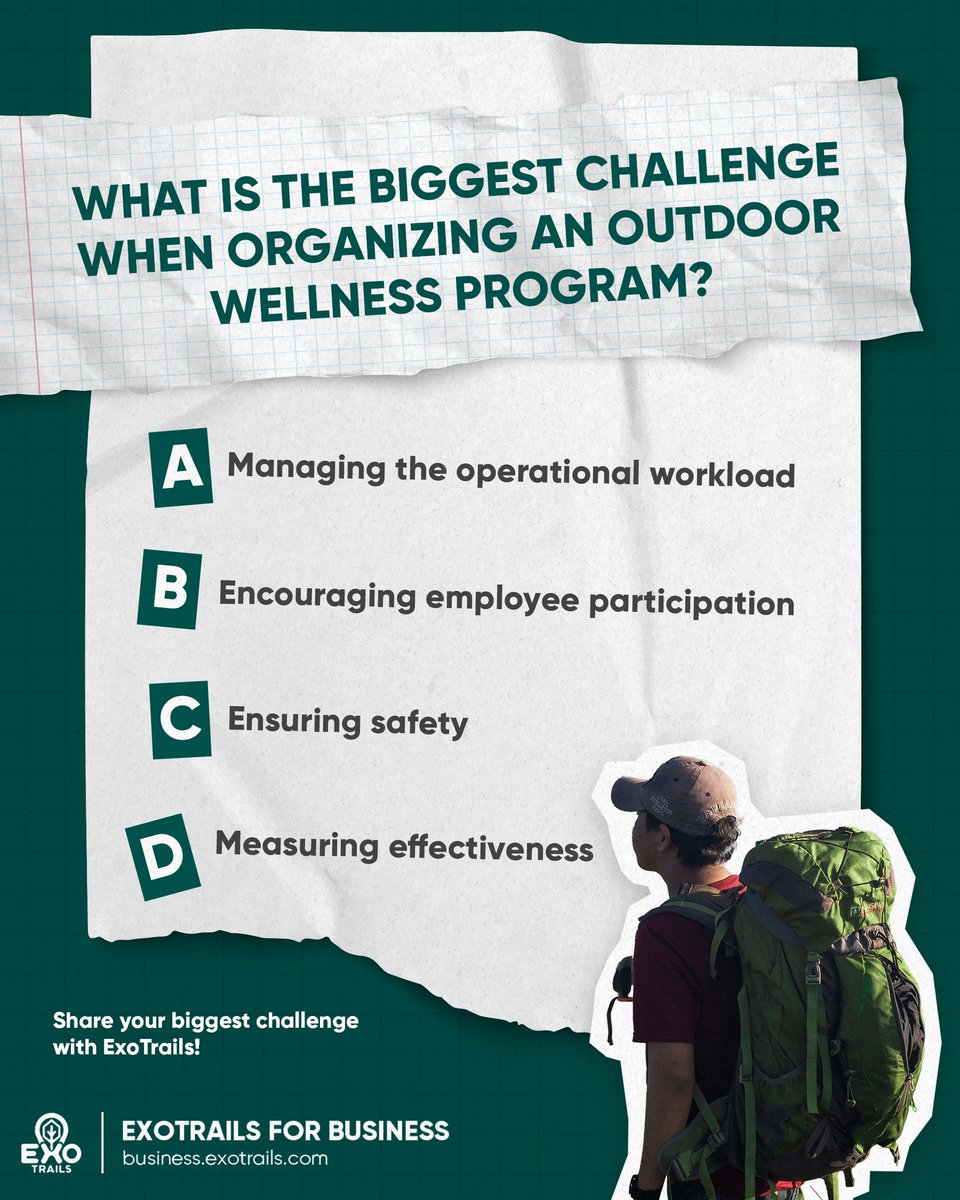 anix_20's tweet photo. What do you think is the biggest challenge of organizing an outdoor wellness program? Share your thoughts in the comments. https://t.co/M6BUZqkI9c