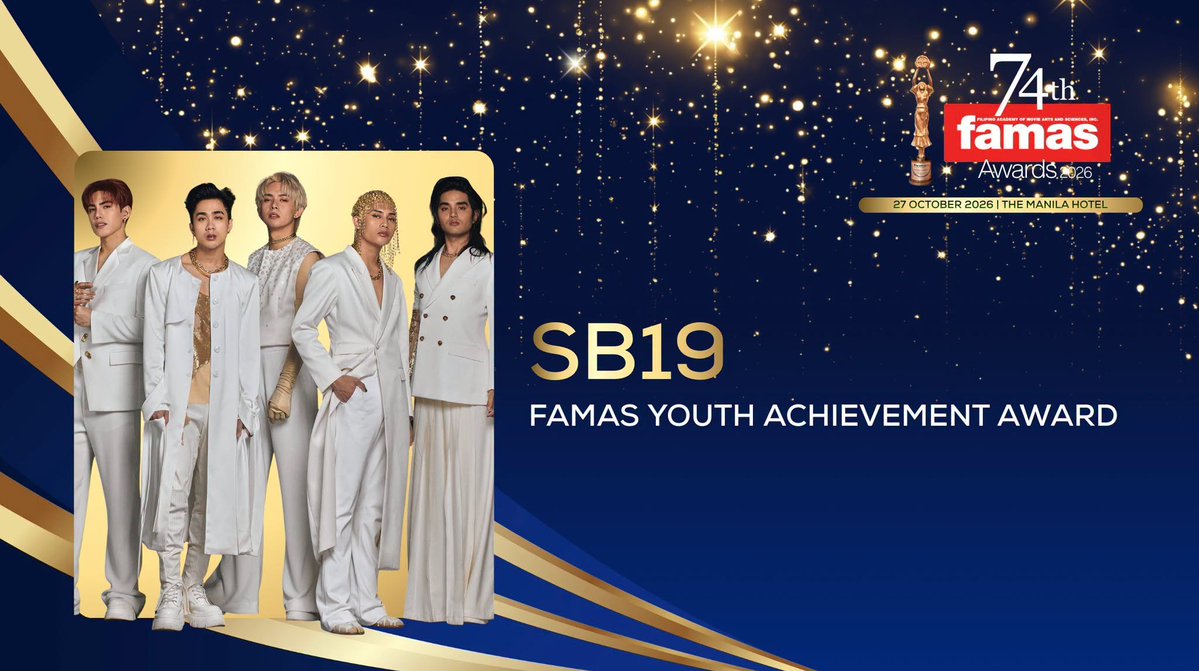 superbpaulo's tweet photo. "FAMAS proudly recognizes SB19 as a recipient of the FAMAS Youth Achievement Award, honoring their remarkable accomplishments, influence on contemporary Filipino music, and contribution to elevating Philippine entertainment on the international stage."

@SB19Official #SB19 https://t.co/TDgTQz5JWu