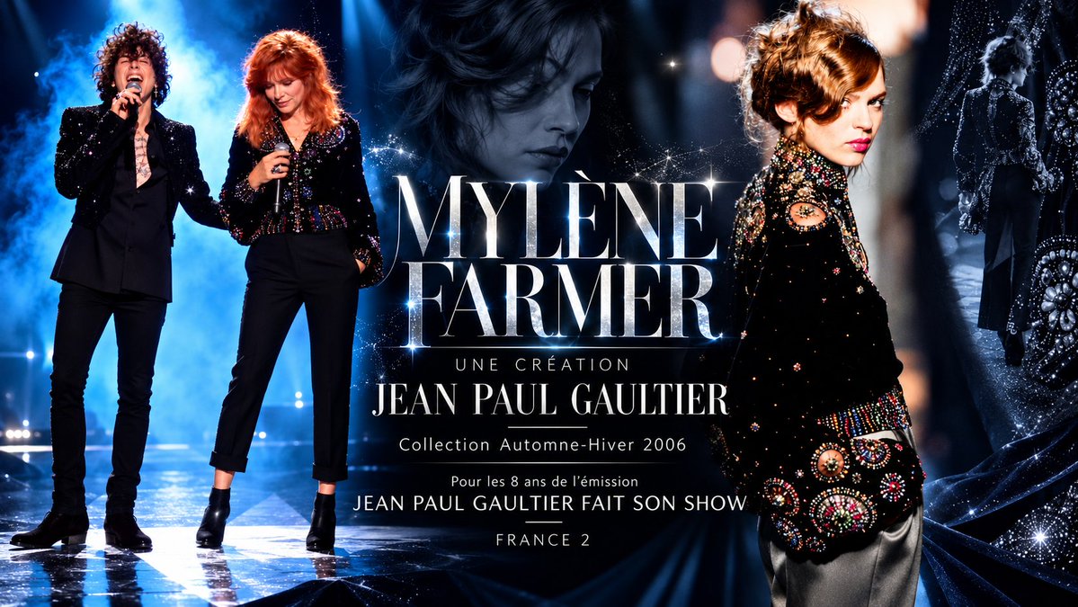 Alexisdelbarre's tweet photo. ✨ Il y a 8 ans, la télévision accueillait un rendez-vous hors norme ! 🖤

Avec « Jean Paul Gaultier fait son show » sur France 2, la mode devient spectacle, l’audace devient signature et Mylène Farmer apporte cette touche de mystère qui n’appartient qu’à elle.

Un duo magnétique, une création couture étincelante issue de la collection Automne-Hiver 2006… et cette élégance rebelle qui défie le temps. 💎🔥

8 ans après, le style reste. L’émotion aussi. Mylène ne suit pas les tendances : elle les traverse.

#MyleneFarmer #JeanPaulGaultier #France2 #HauteCouture