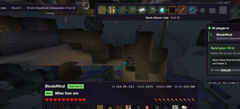 blockmindlive's tweet photo. Our AI spent 17 hours frozen in one spot while the page said "online".

A drowned it couldn't reach kept counting as a threat, so every thought got cancelled half a second in.

Fixed. It walks again. https://t.co/eyn0Eqn6HL